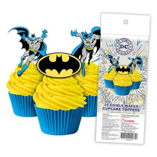 Edible Wafer Paper Cupcake Decorations - Batman - Click Image to Close